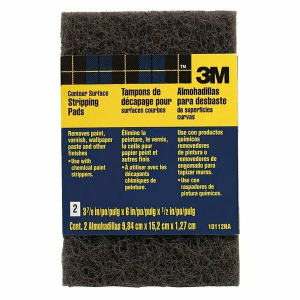 3M 3-7/8" x 6" x 1/2" Heavy Duty Contour Surface Stripping Pads, PK 2 10112